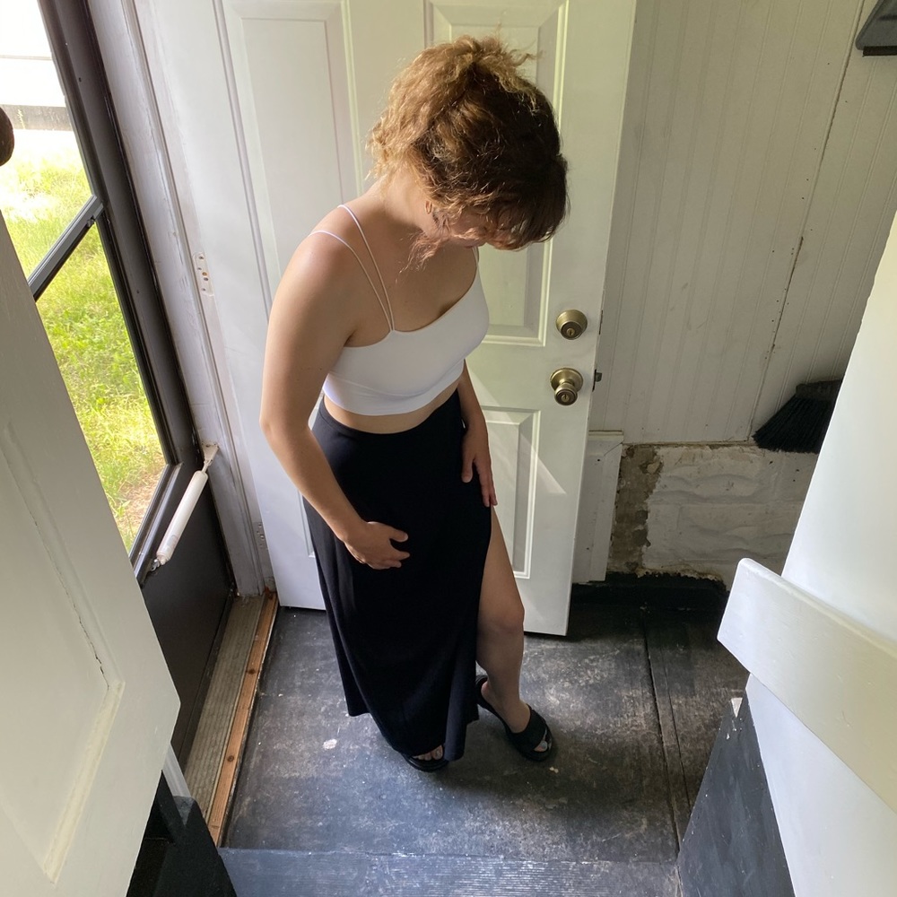 Vintage Black Skirt with Slit